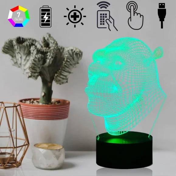 Shrek 3D LED Visual Night Light - Picture 1 of 9